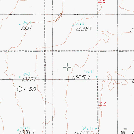 Topographic Map of Paradise Canyon, NV