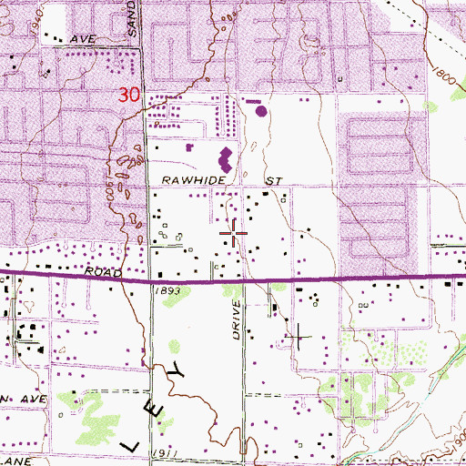 Topographic Map of Paradise Valley, NV