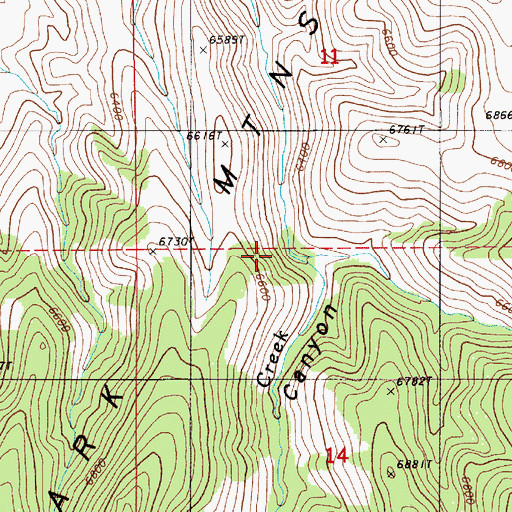 Topographic Map of Park Canyon, NV