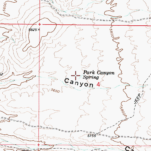 Topographic Map of Park Canyon Spring, NV