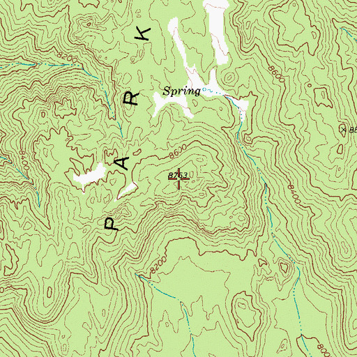 Topographic Map of Park Range, NV