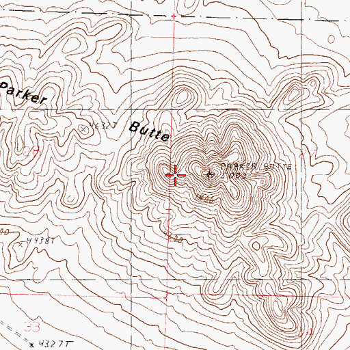 Topographic Map of Parker Butte, NV