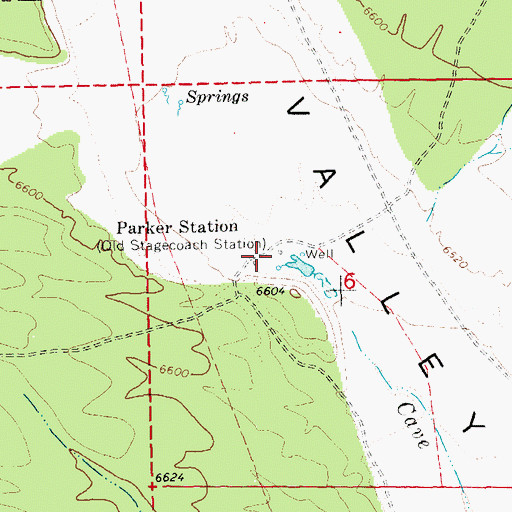 Topographic Map of Parker Station, NV
