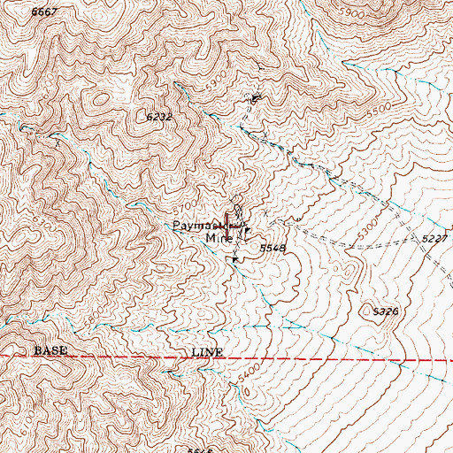 Topographic Map of Paymaster Mine, NV