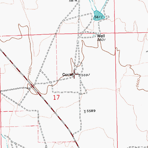 Topographic Map of Peacock Ranch, NV