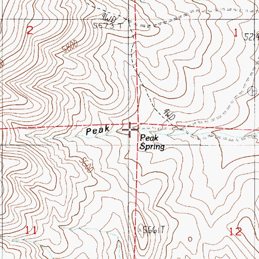 Topographic Map of Peak Spring, NV