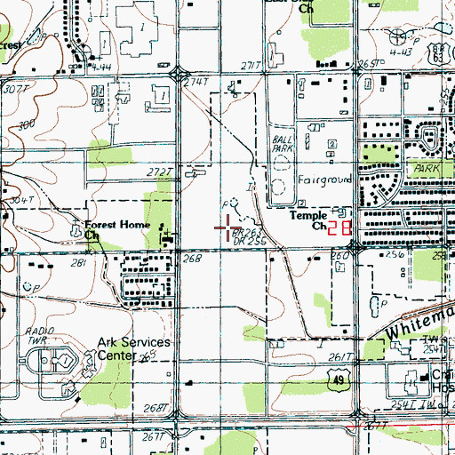 Topographic Map of Jonesboro Post Office, AR