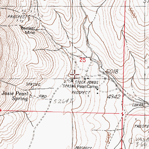 Topographic Map of Pearl Camp, NV