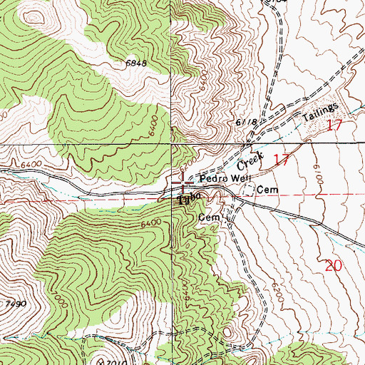 Topographic Map of Pedro Well, NV