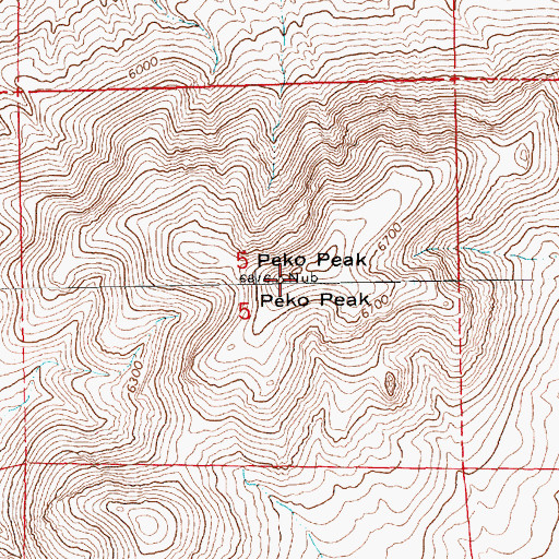 Topographic Map of Peko Peak, NV