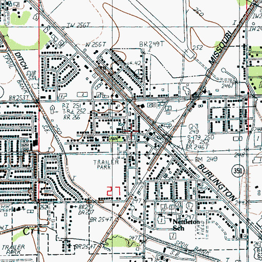 Topographic Map of Nettleton Post Office, AR