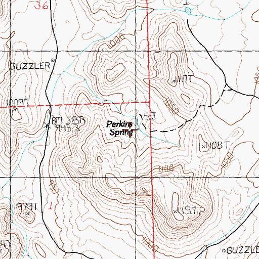 Topographic Map of Perkins Spring, NV