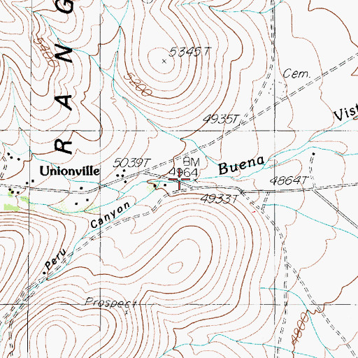 Topographic Map of Peru Canyon, NV