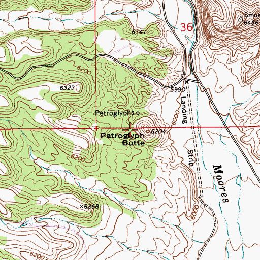 Topographic Map of Petroglyph Butte, NV