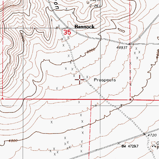 Topographic Map of Philadelphia Canyon, NV