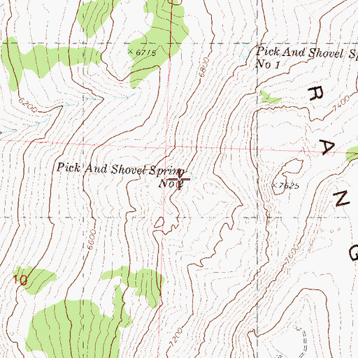 Topographic Map of Pick and Shovel Spring Number Two, NV