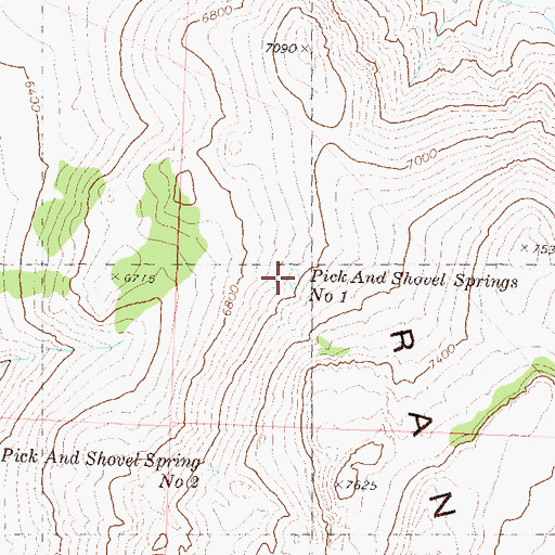 Topographic Map of Pick and Shovel Springs Number One, NV