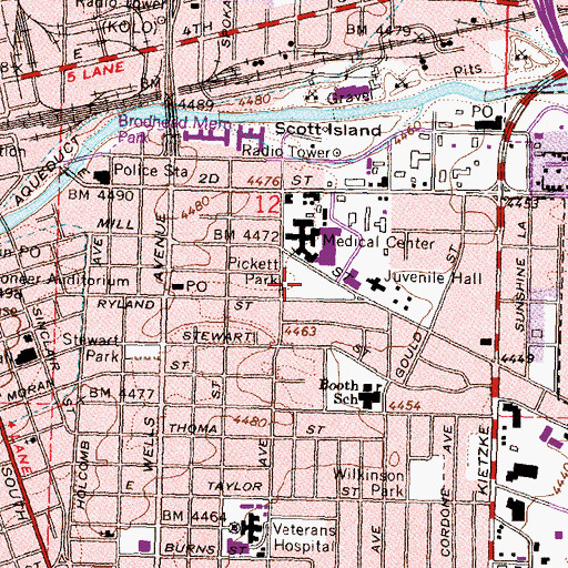 Topographic Map of Pickett Park, NV