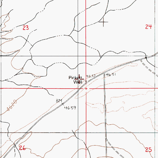 Topographic Map of Pickett Well, NV