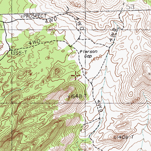 Topographic Map of Pierson Gap, NV