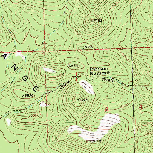 Topographic Map of Pierson Summit, NV