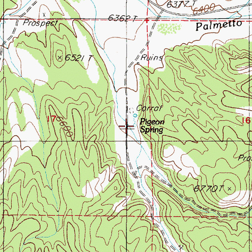 Topographic Map of Pigeon Spring, NV