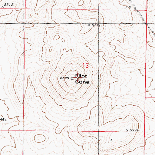 Topographic Map of Pilot Cone, NV
