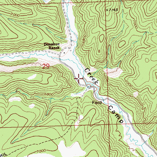 Topographic Map of Pine Creek, NV