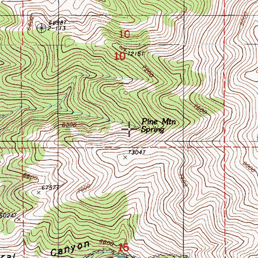 Topographic Map of Pine Mountain Spring, NV