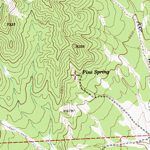 Topographic Map of Pine Spring, NV