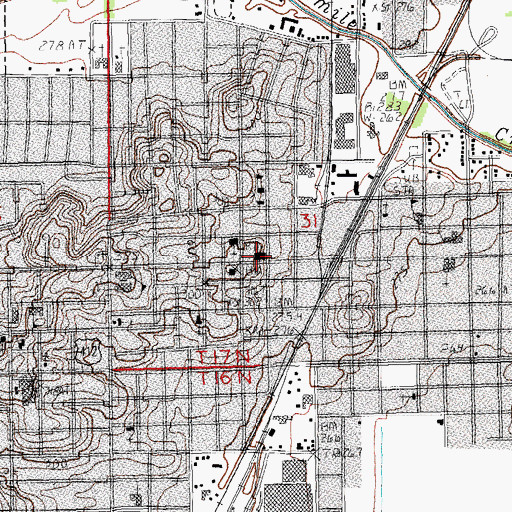 Topographic Map of Paragould Post Office, AR