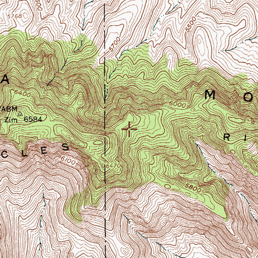 Topographic Map of Pinnacles Ridge, NV