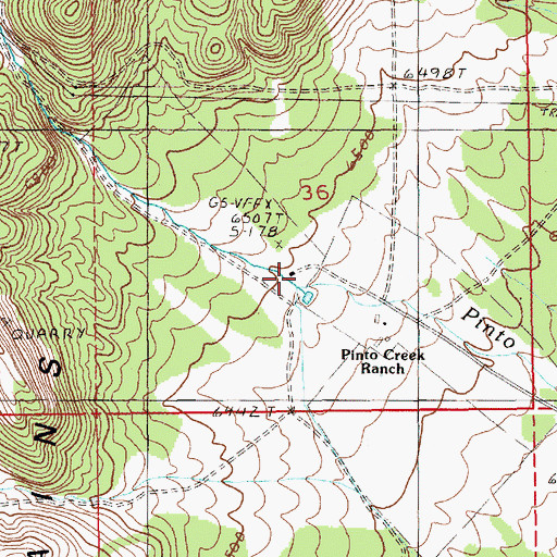 Topographic Map of Pinto Creek, NV