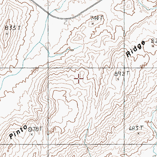 Topographic Map of Pinto Ridge, NV