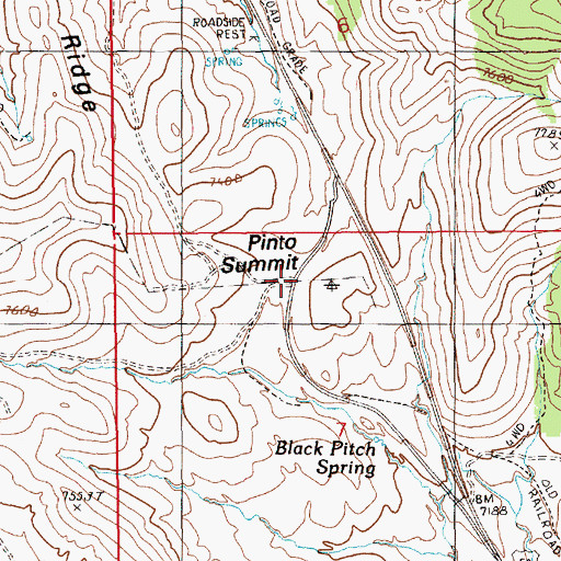 Topographic Map of Pinto Summit, NV