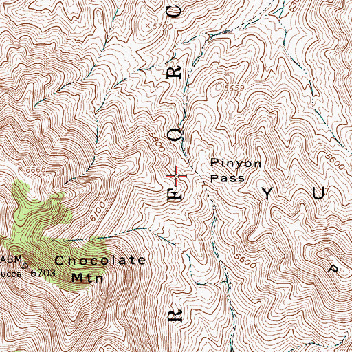Topographic Map of Pinyon Pass, NV