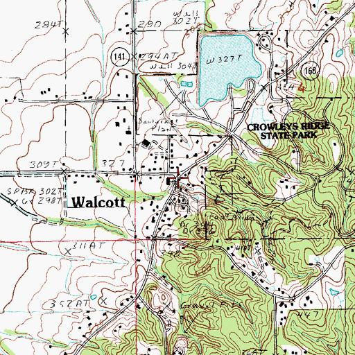 Topographic Map of Walcott Post Office, AR