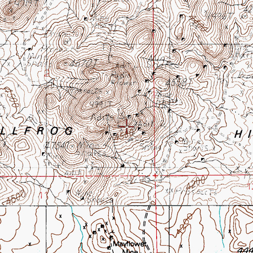 Topographic Map of Pioneer Mine, NV