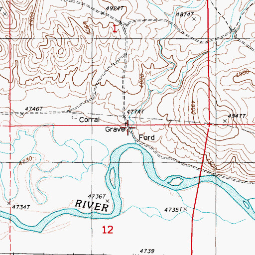 Topographic Map of Pioneers Grave, NV