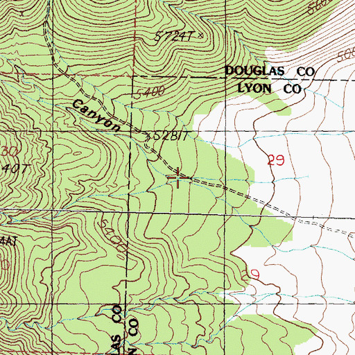 Topographic Map of Pipeline Canyon, NV