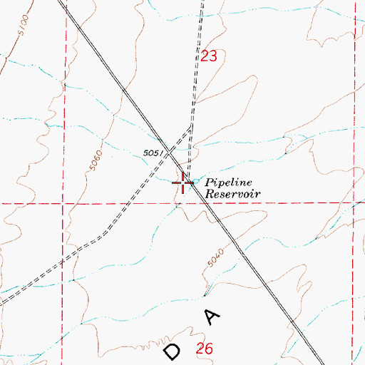 Topographic Map of Pipeline Reservoir, NV