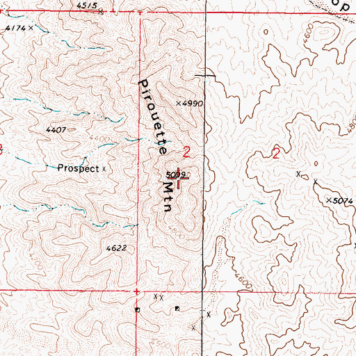 Topographic Map of Pirouette Mountain, NV