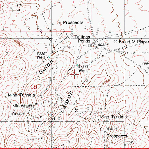 Topographic Map of Piute Canyon, NV