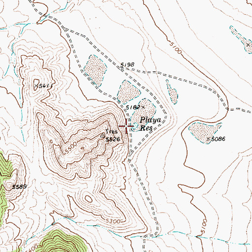 Topographic Map of Playa Reservoir, NV