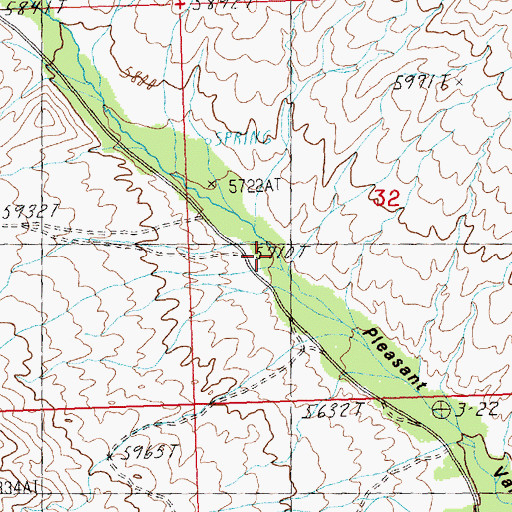 Topographic Map of Pleasant Valley, UT
