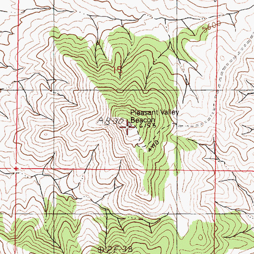 Topographic Map of Pleasant Valley Beacon, NV