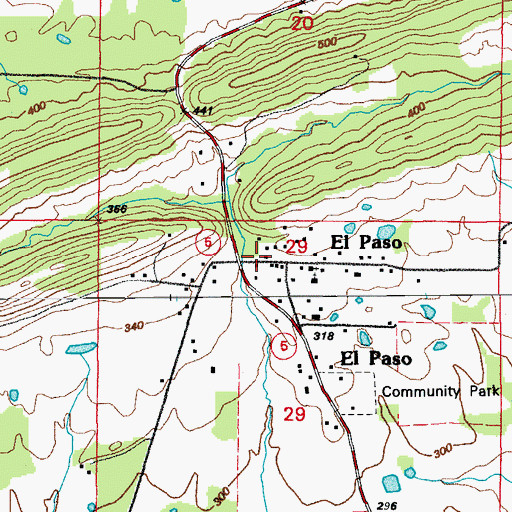 Topographic Map of El Paso Post Office, AR
