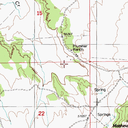 Topographic Map of Plummer Ranch, NV