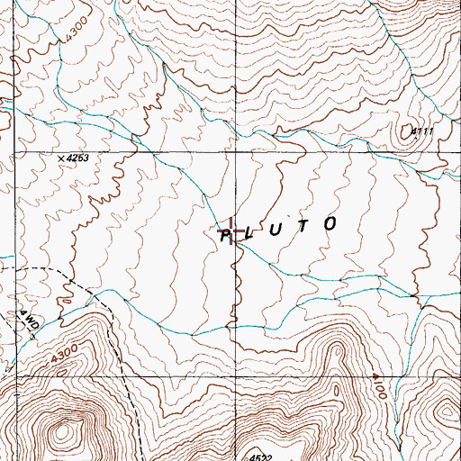 Topographic Map of Pluto Valley, NV