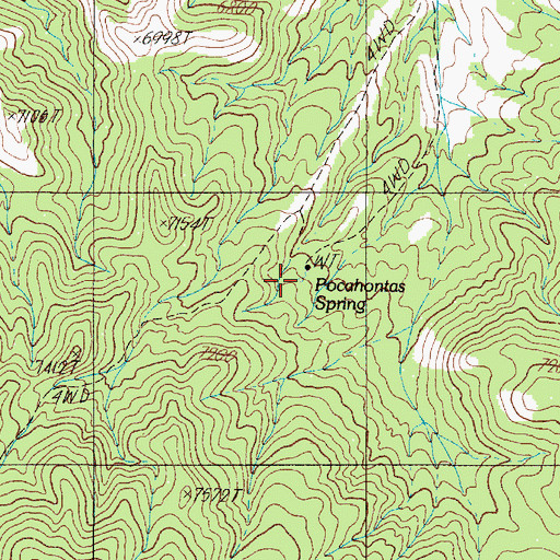 Topographic Map of Pocahontas Spring, NV